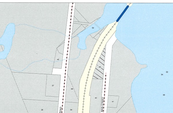 Map showing property next to railway on Main Street